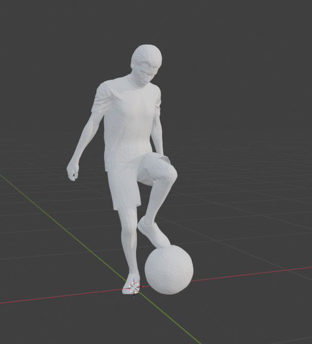3D voetballer Blender
